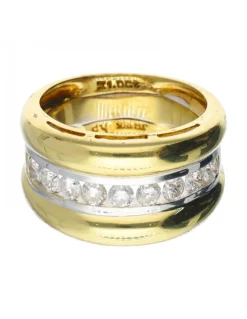 18 quilates Oro, Oro amarillo, Oro blanco - Anillo - 0.11 ct Diamante