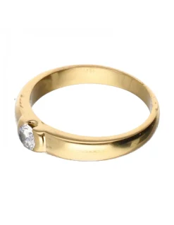 18 quilates Oro, Oro amarillo - Anillo - 0.22 ct Diamante