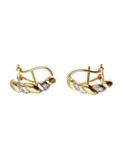 18 quilates Oro, Oro amarillo, Oro blanco - Pendientes - 0.01 ct Diamante