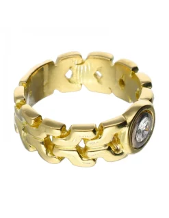 18 quilates Oro, Oro amarillo - Anillo - 0.16 ct Diamante
