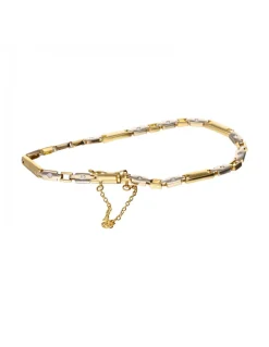18 quilates Oro, Oro amarillo, Oro blanco - Pulsera tobillera - 0.01 ct Diamante