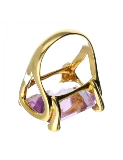 18 quilates Oro, Oro amarillo - Anillo - 15.40 ct Amatista