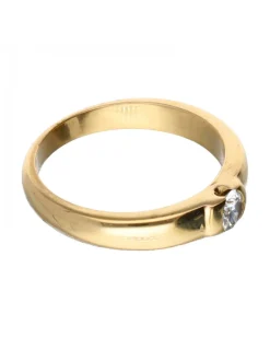 18 quilates Oro, Oro amarillo - Anillo - 0.22 ct Diamante
