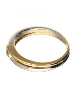 18 quilates Oro, Oro amarillo, Oro blanco - Anillo - 0.10 ct Diamantes