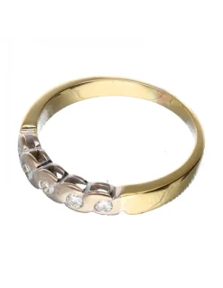 18 quilates Oro, Oro amarillo, Oro blanco - Anillo - 0.02 ct Diamantes