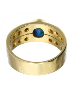 18 quilates Oro, Oro amarillo - Anillo - 1.62 ct Zafiro - Diamantes