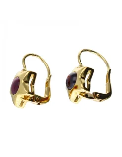 18 quilates Oro, Oro amarillo - Pendientes - 0.40 ct Granate