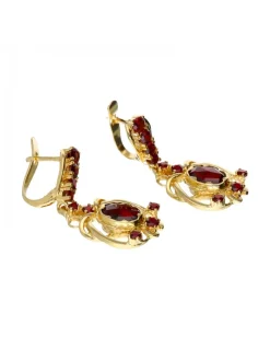 18 quilates Oro, Oro amarillo - Pendientes - 1.07 ct Rubíes - Rubíes