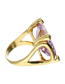18 quilates Oro, Oro amarillo - Anillo - 15.40 ct Amatista