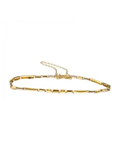 18 quilates Oro, Oro amarillo, Oro blanco - Pulsera tobillera - 0.01 ct Diamante