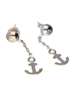18 quilates Oro, Oro blanco - Pendientes - 0.03 ct Diamante