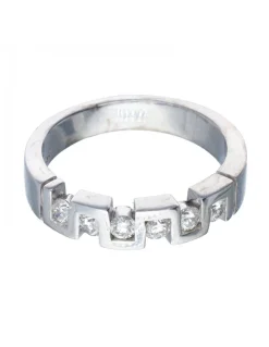 18 quilates Oro, Oro blanco - Anillo - 0.07 ct Diamantes