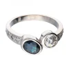 18 quilates Oro, Oro blanco - Anillo - 0.45 ct Diamante - Diamantes, Zafiros