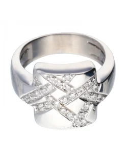 18 quilates Oro, Oro blanco - Anillo - 0.02 ct Diamante