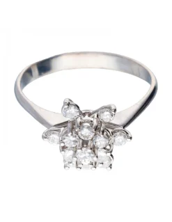 18 quilates Oro, Oro blanco - Anillo - 0.05 ct Diamante