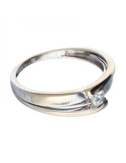 18 quilates Oro, Oro blanco - Anillo - 0.10 ct Diamante