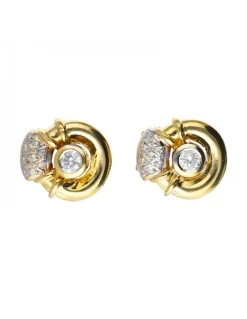 18 quilates Oro, Oro blanco - Pendientes - 0.19 ct Diamante - Diamante