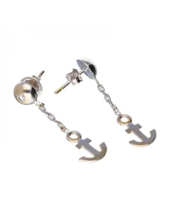 18 quilates Oro, Oro blanco - Pendientes - 0.03 ct Diamante