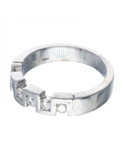 18 quilates Oro, Oro blanco - Anillo - 0.07 ct Diamantes