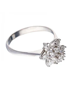 18 quilates Oro, Oro blanco - Anillo - 0.05 ct Diamante