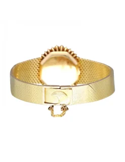 Reloj de Oro amarillo con diseño OMEGA, Brillantes y Rubíes