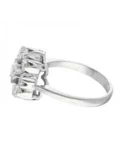 Rosetón con brillantes total 1ct oro blanco 18kl