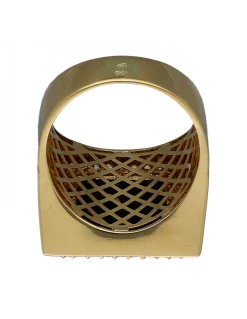 Sello de Oro amarillo con diseño cuadrado, Ónix, cara de Medusa y triangulo de Circones