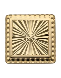 Sello de Oro amarillo con diseño cuadrado y repujado radial