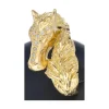 Sello de oro amarillo de 18 Kl con diseño de caballo y circonitas