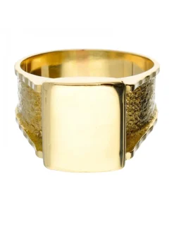 Sello de oro amarillo 18K con diseño cuadrado