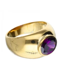 Sello de Oro amarillo 18K con diseño y Amatista