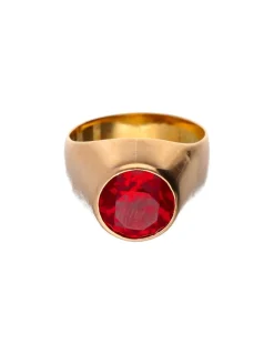 Sello de oro amarillo 18K con rubí