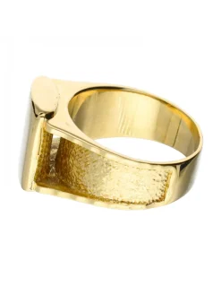 Sello de oro amarillo 18K con diseño cuadrado