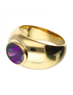 Sello de Oro amarillo 18K con diseño y Amatista