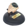 Sello de oro rosado 18K con diseño y piedra sintética
