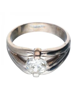 Solitario con brillante oro blanco 18kl