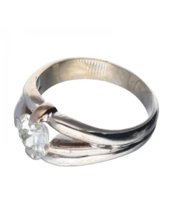 Solitario con brillante oro blanco 18kl