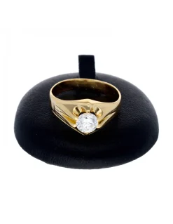 Solitario con zirconita oro amarillo 18kl