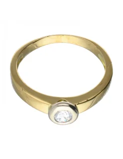 Solitario con zirconita oro amarillo 18kl