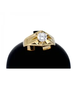 Solitario con zirconita oro amarillo 18kl